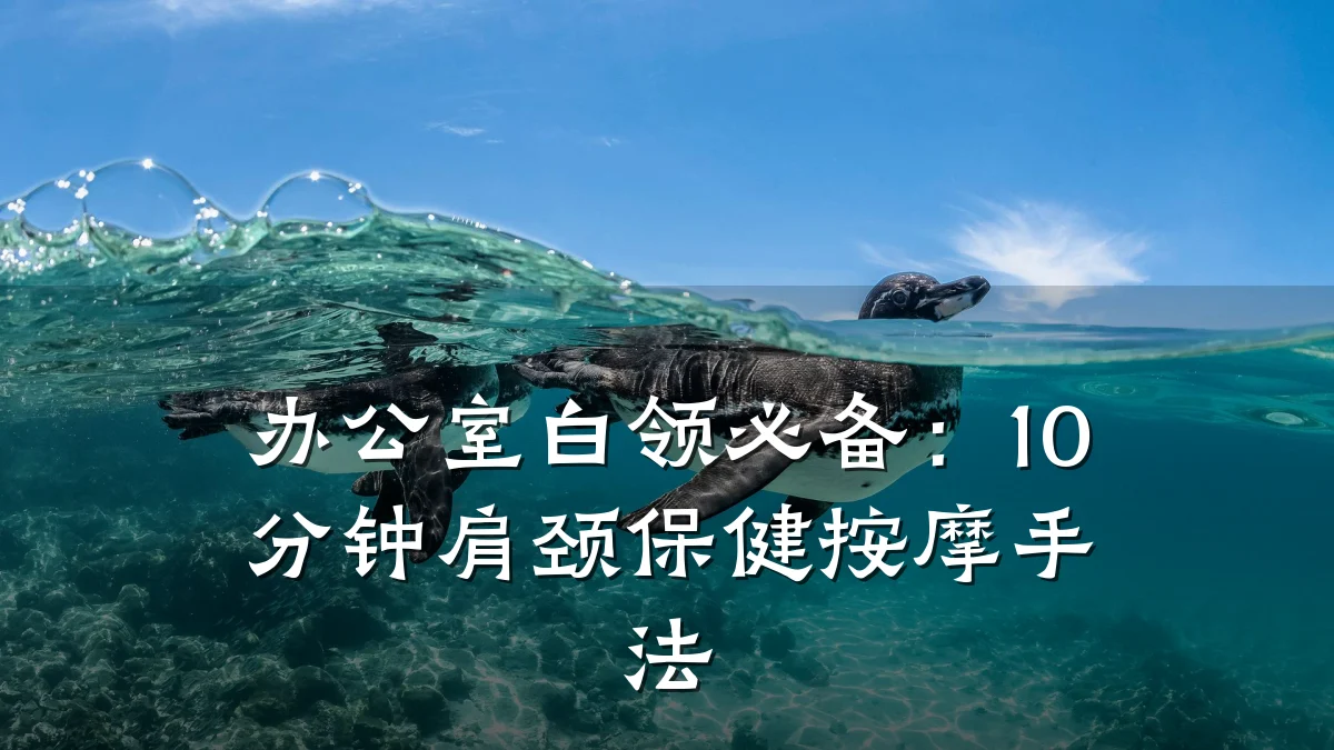 办公室白领必备:10分钟肩颈保健按摩手法
