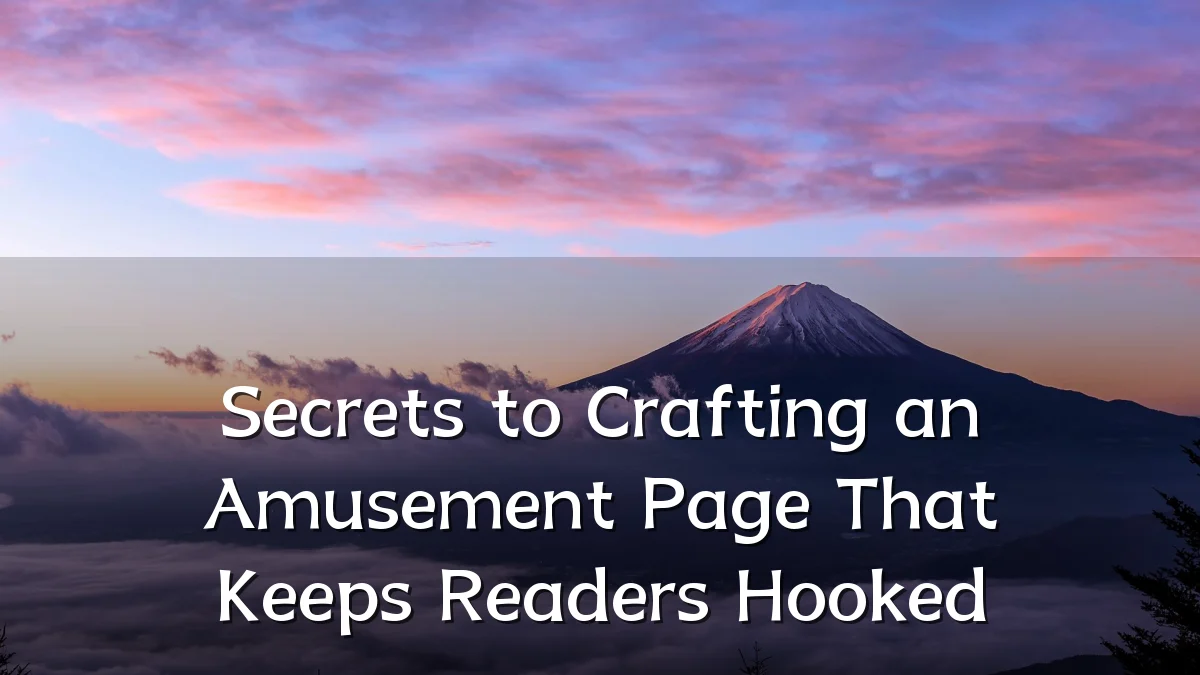 Secrets to Crafting an Amusement Page That Keeps Readers Hooked