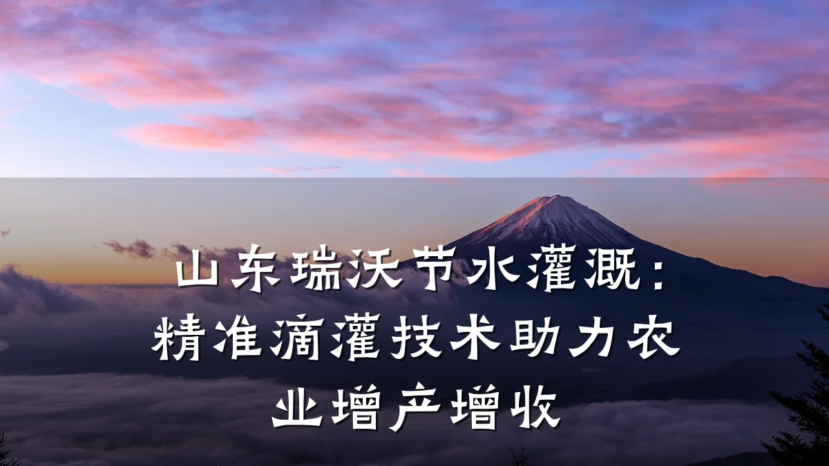 山东瑞沃节水灌溉:精准滴灌技术助力农业增产增收